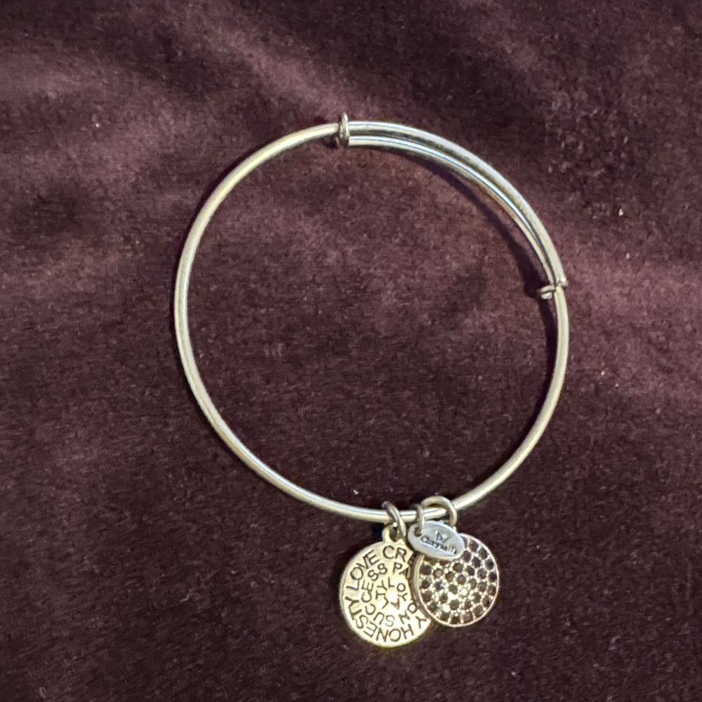Chrysalis Garnet-like Charm Bangle Bracelet